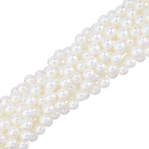 Crystalbird Жемчуг круглый 10 мм, глянцевый светло-кремовый, нить (#512)