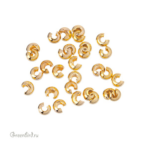 Бусины на кримп "Мини" 2,5 мм, золото, 1 гр (#CC-13G)