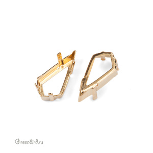 4731 Оправа для ювелирного кристалла Kite FS 18х9 мм, золото