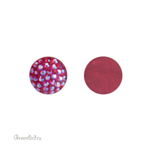 Swarovski 86601 Кабошон с кристальным паве 8 мм, светлый сиам с мерцанием (#227SHIM), 1 шт.