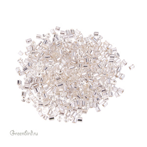 Винтажный стеклярус 2 мм, Clear 2 s/l (#511)