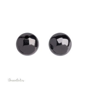 Бусина полая 10 мм, gunmetal, 1 шт. (#SVABM-206T)