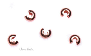 Бусина на кримп гладкая, медь, 1 шт. (#CBC04CPLT-1)