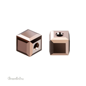 Swarovski 5601 Бусина Куб 4 мм, розовое золото B2X (#001ROGLB2), 1 шт.