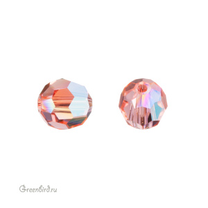 Swarovski 5000 Бусина круглая 6 мм, розово-персиковый с мерцанием (#262SHIM), 1 шт.