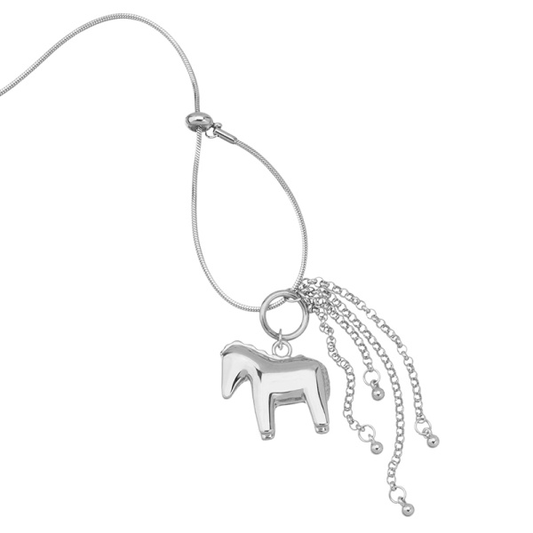 Колье "Лошадка", цвет: родий, 1 шт. (#GBAN-001)