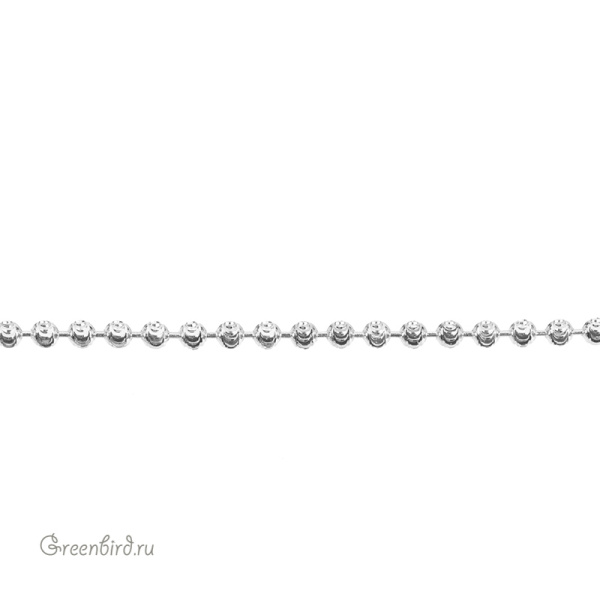Цепочка с шариками, родий, 10 см (#SVA-Chain-33R)